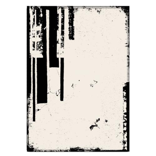 Koc minimalistyczny SIMPLE dwustronny czarno-ecru - wizualizacja strony w kolorze z dominacją ecru - Hanna Dymarczyk